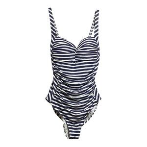 Navy and White Striped One-Piece Swimsuit 6